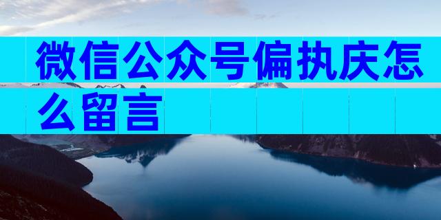 微信公众号偏执庆怎么留言