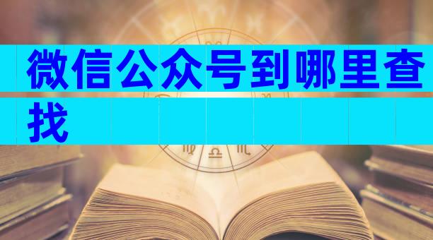 微信公众号到哪里查找