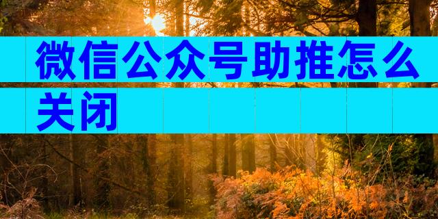 微信公众号助推怎么关闭