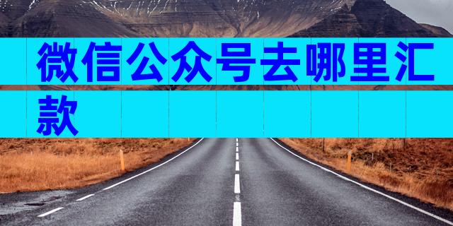 微信公众号去哪里汇款