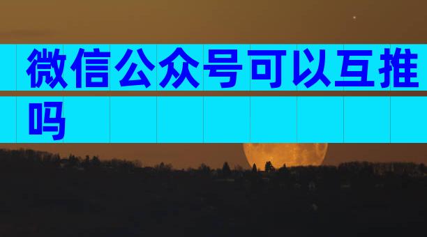 微信公众号可以互推吗