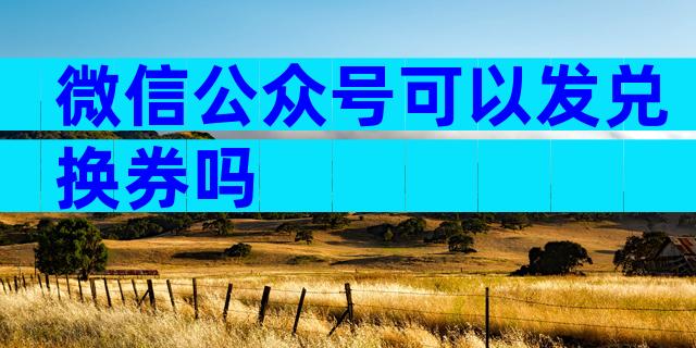微信公众号可以发兑换券吗