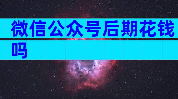 微信公众号后期花钱吗
