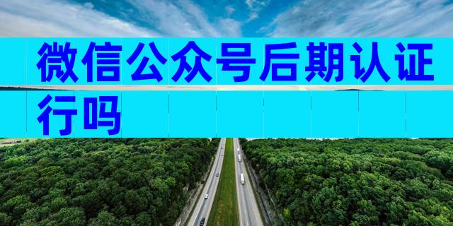 微信公众号后期认证行吗