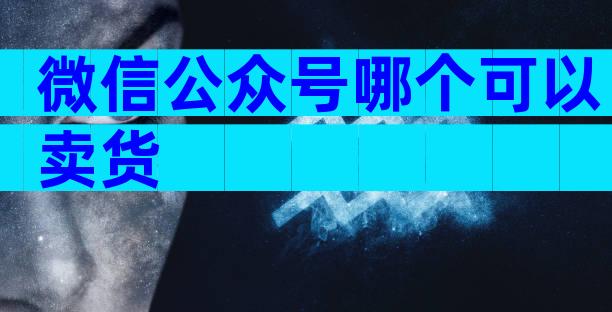 微信公众号哪个可以卖货