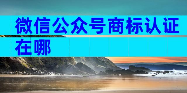 微信公众号商标认证在哪