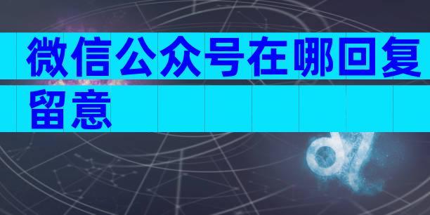 微信公众号在哪回复留意