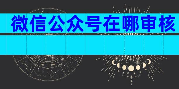微信公众号在哪审核