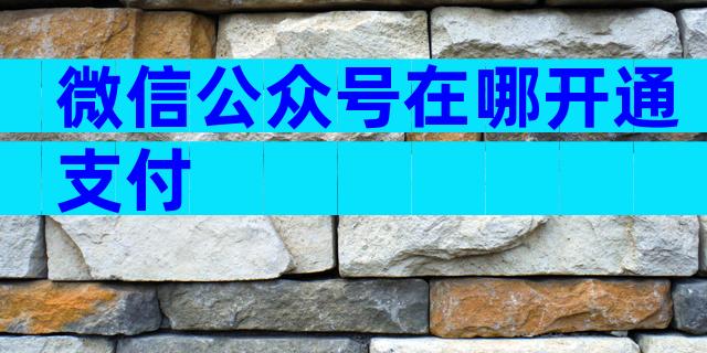 微信公众号在哪开通支付