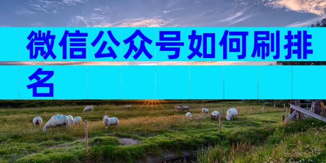 微信公众号如何刷排名