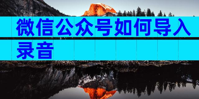 微信公众号如何导入录音