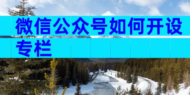 微信公众号如何开设专栏