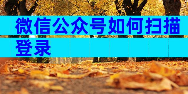 微信公众号如何扫描登录