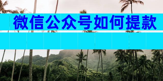 微信公众号如何提款