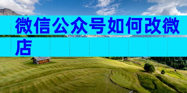 微信公众号如何改微店