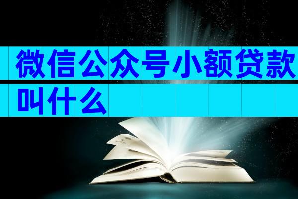 微信公众号小额贷款叫什么