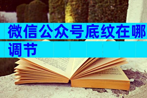 微信公众号底纹在哪调节