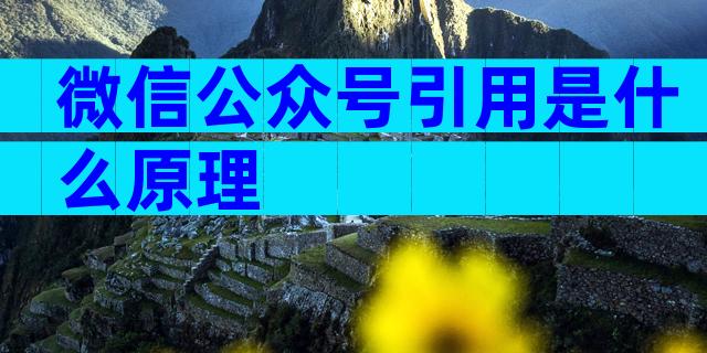 微信公众号引用是什么原理