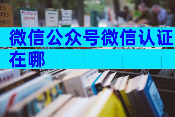 微信公众号微信认证在哪