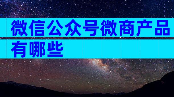 微信公众号微商产品有哪些