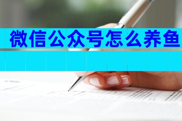 微信公众号怎么养鱼