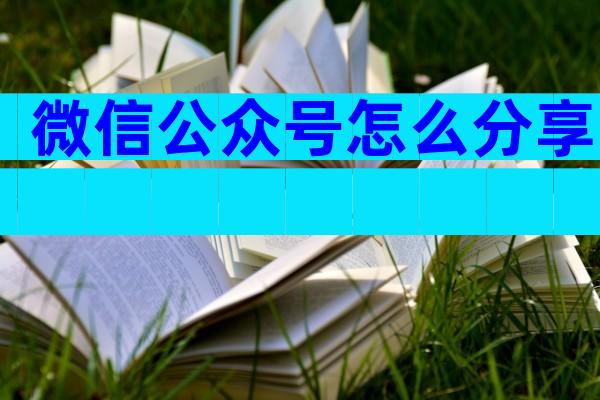 微信公众号怎么分享