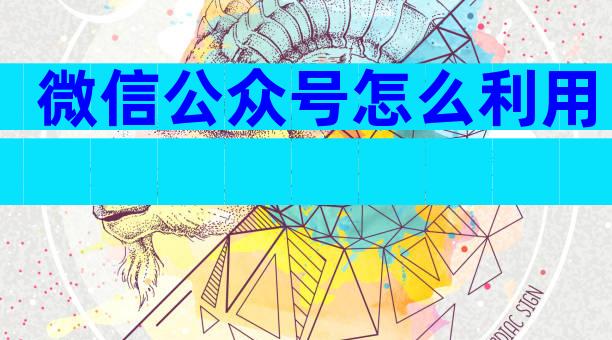 微信公众号怎么利用
