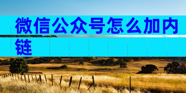 微信公众号怎么加内链