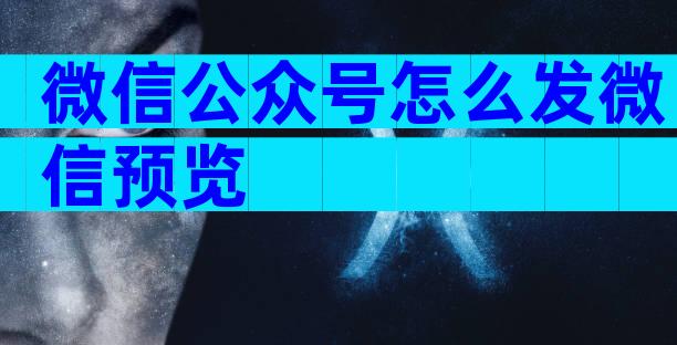微信公众号怎么发微信预览