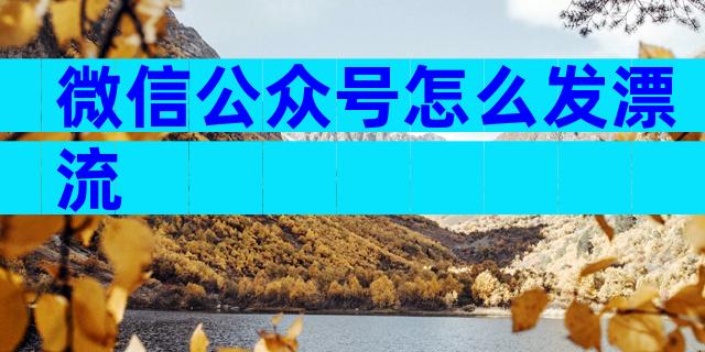 微信公众号怎么发漂流