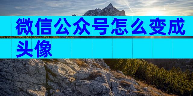 微信公众号怎么变成头像