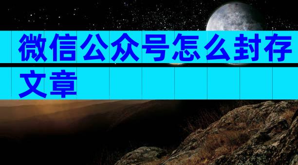 微信公众号怎么封存文章