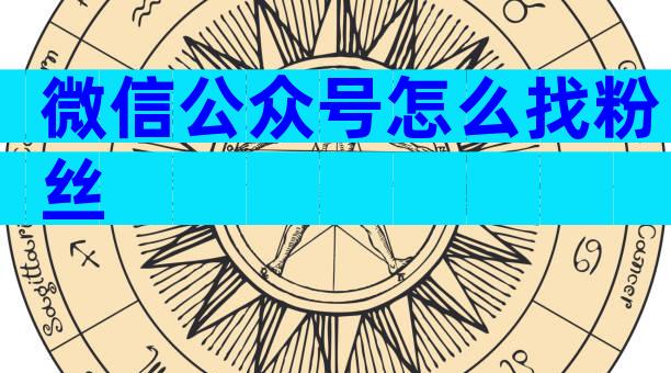 微信公众号怎么找粉丝