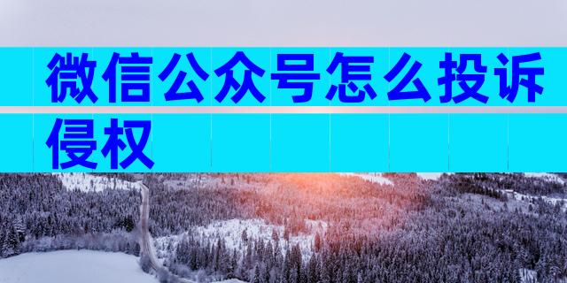 微信公众号怎么投诉侵权