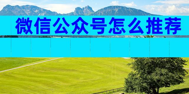 微信公众号怎么推荐