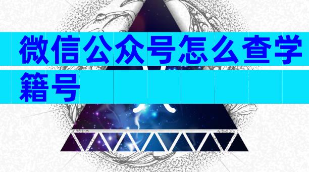 微信公众号怎么查学籍号