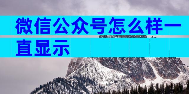 微信公众号怎么样一直显示