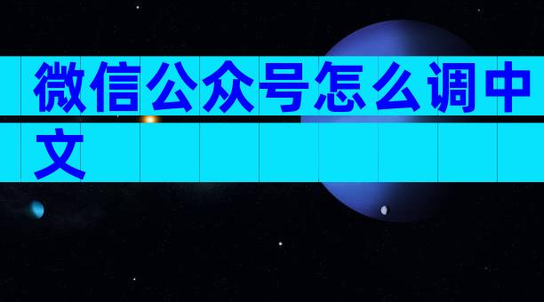 微信公众号怎么调中文