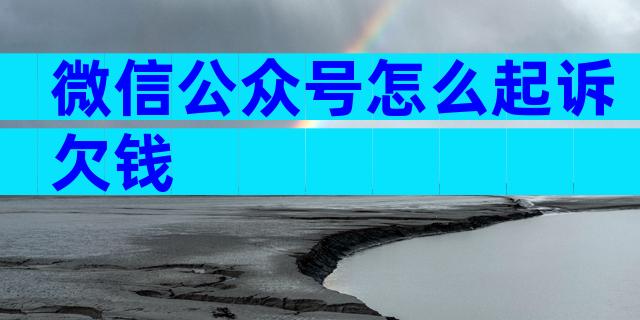 微信公众号怎么起诉欠钱