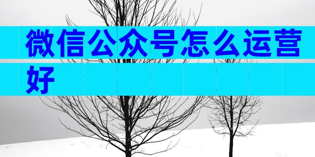微信公众号怎么运营好