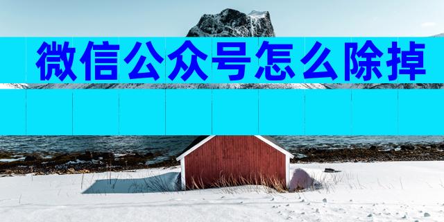 微信公众号怎么除掉