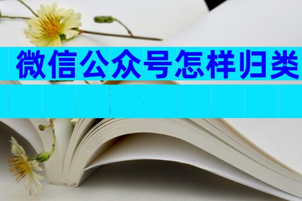 微信公众号怎样归类