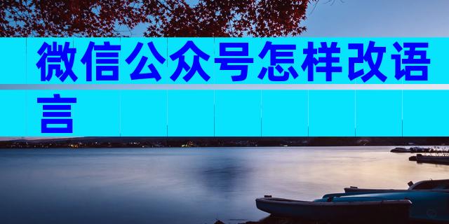 微信公众号怎样改语言