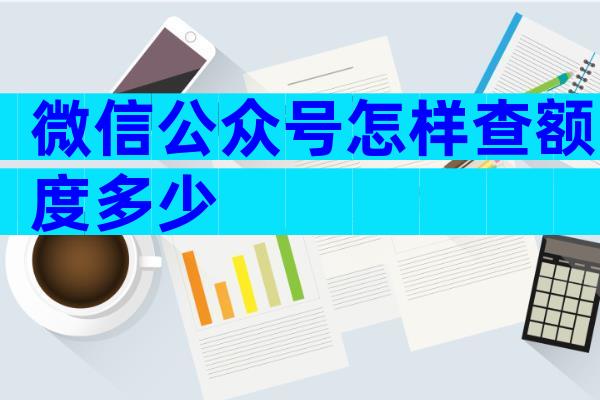 微信公众号怎样查额度多少