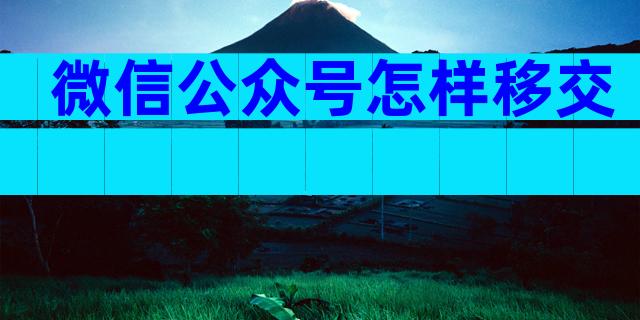 微信公众号怎样移交