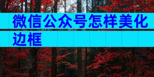 微信公众号怎样美化边框