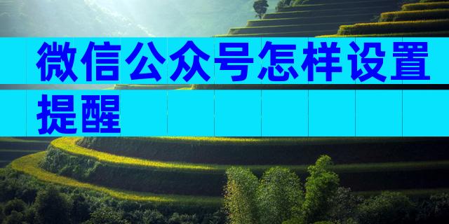 微信公众号怎样设置提醒