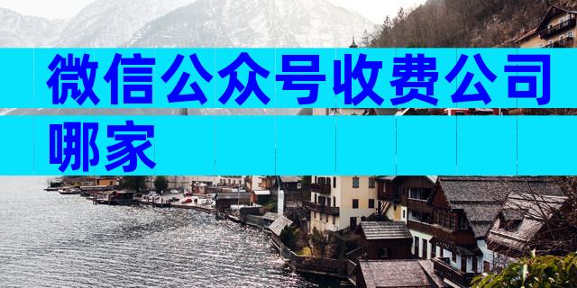 微信公众号收费公司哪家