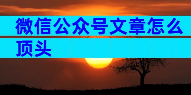微信公众号文章怎么顶头