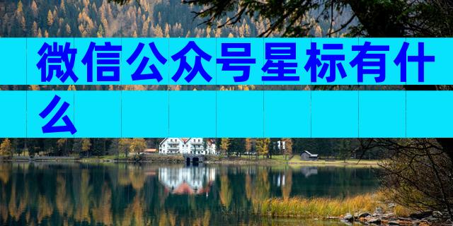 微信公众号星标有什么